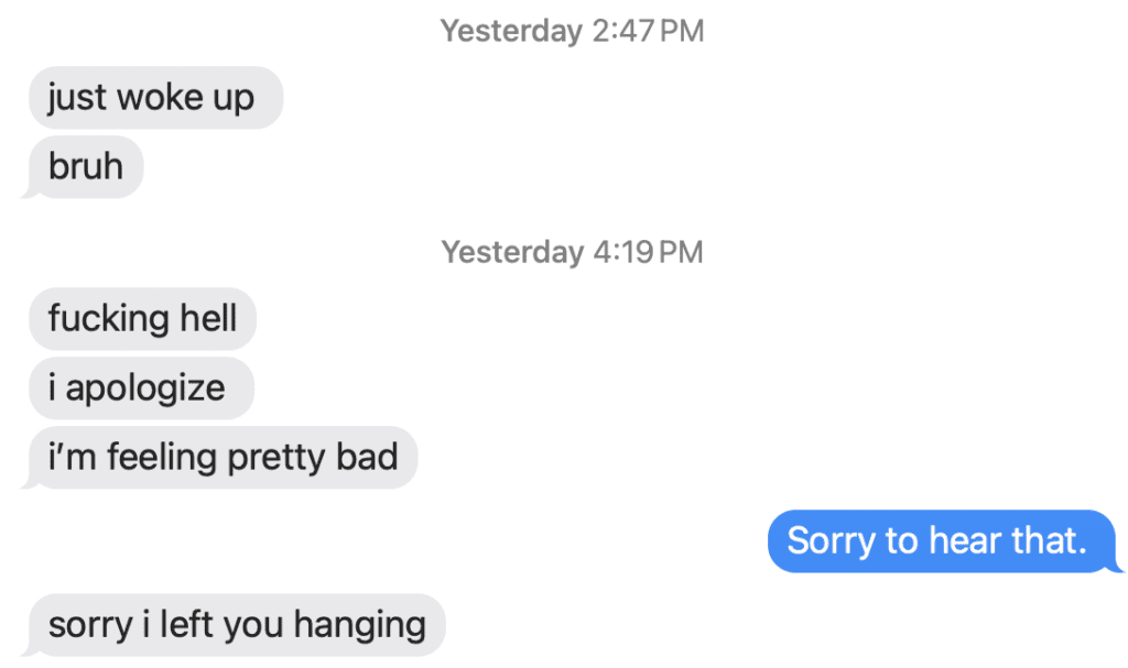 left you hanging